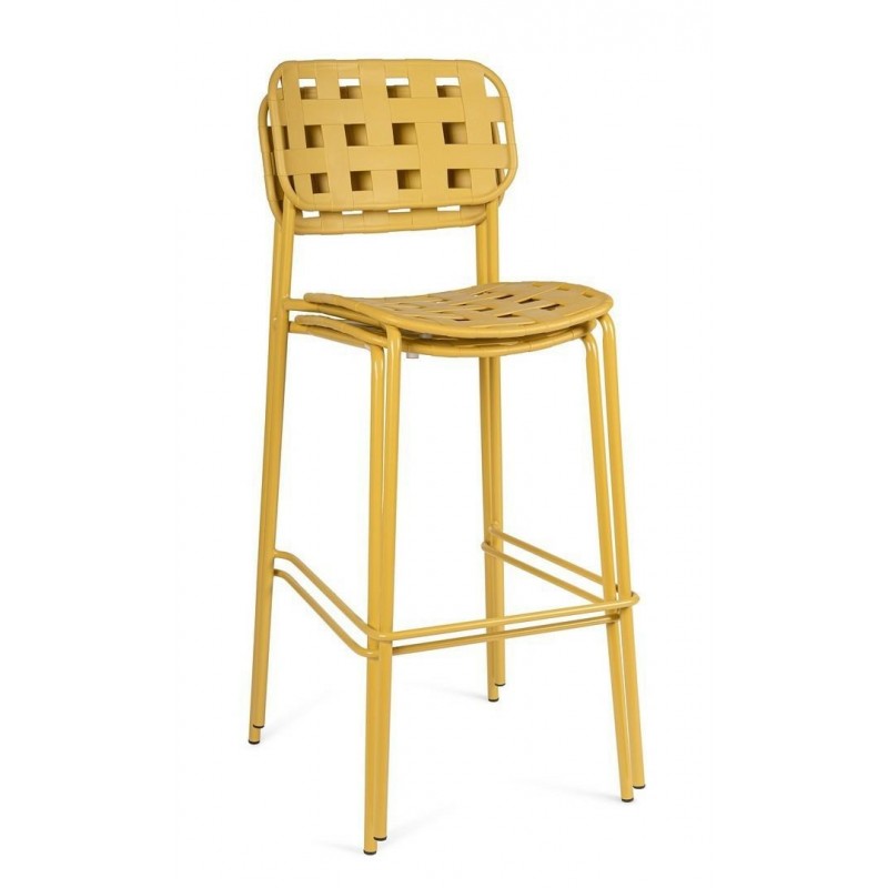 Bizzotto Krzesło Barowe Ogrodowe Clover   Żółte