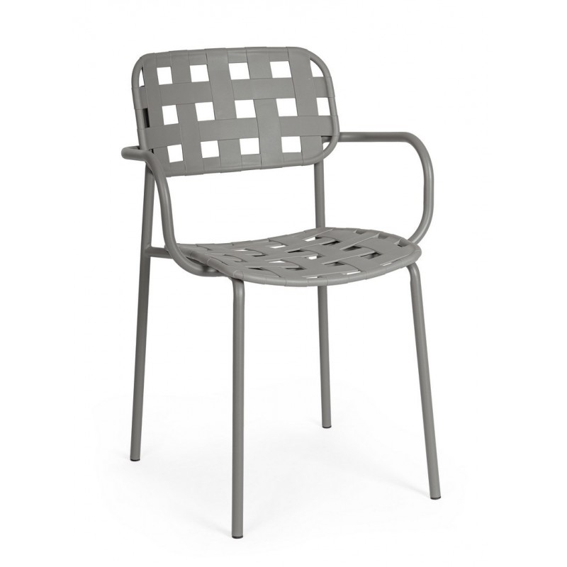 Bizzotto Krzesło Ogrodowe Clover Arm      Szare