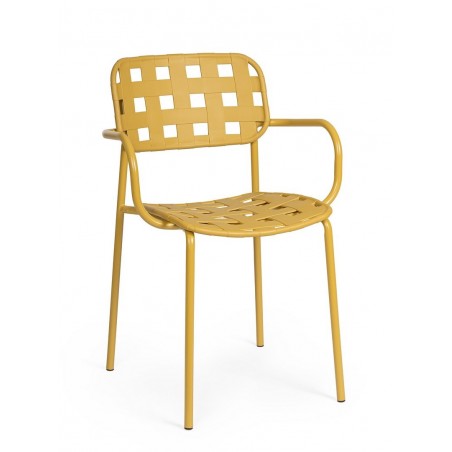 Bizzotto Krzesło Ogrodowe Clover Arm      Żółte
