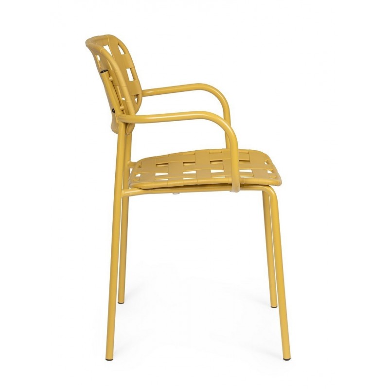 Bizzotto Krzesło Ogrodowe Clover Arm      Żółte