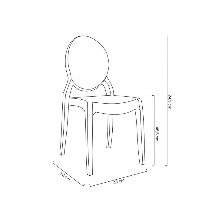 Krzesło Elizabeth Transparentne -  Poliwęglan