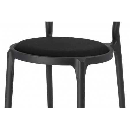 Krzesło Slim Czarne - Polipropylen,  Tkanina