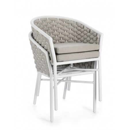 Bizzotto Krzesło Ogrodowe Margalida       Białe / Szare