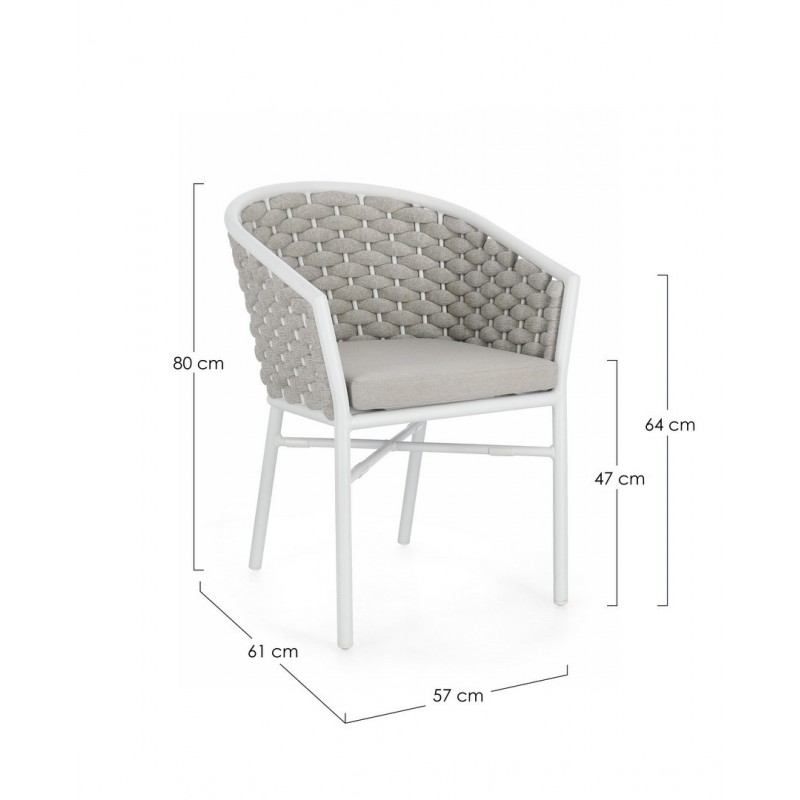 Bizzotto Krzesło Ogrodowe Margalida       Białe / Szare