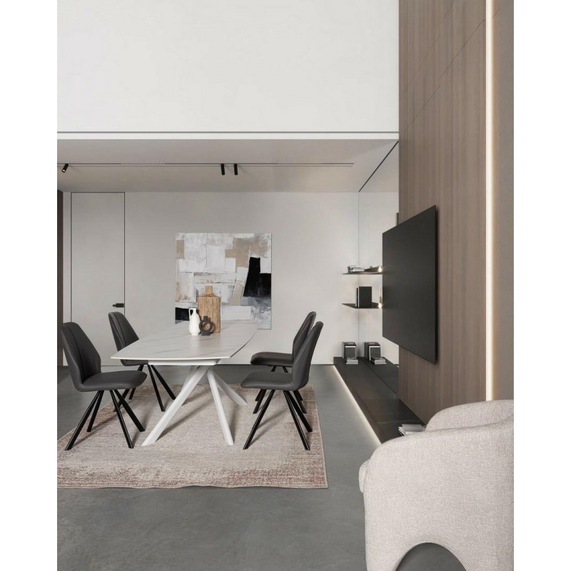 Bizzotto Stół Ogrodowy Joakim 160-240     Biały / Rozkładany