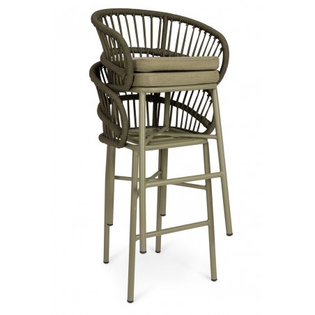 Bizzotto Krzesło Barowe Ogrodowe          Odivelas Zielone