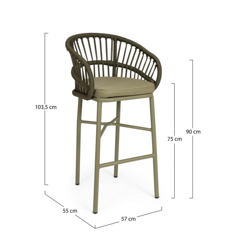 Bizzotto Krzesło Barowe Ogrodowe          Odivelas Zielone