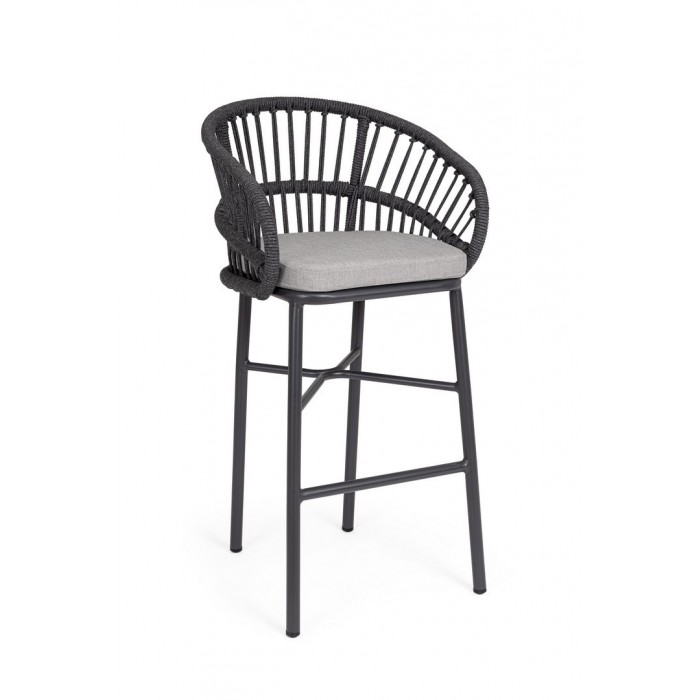 Bizzotto Krzesło Barowe Ogrodowe          Odivelas Czarne