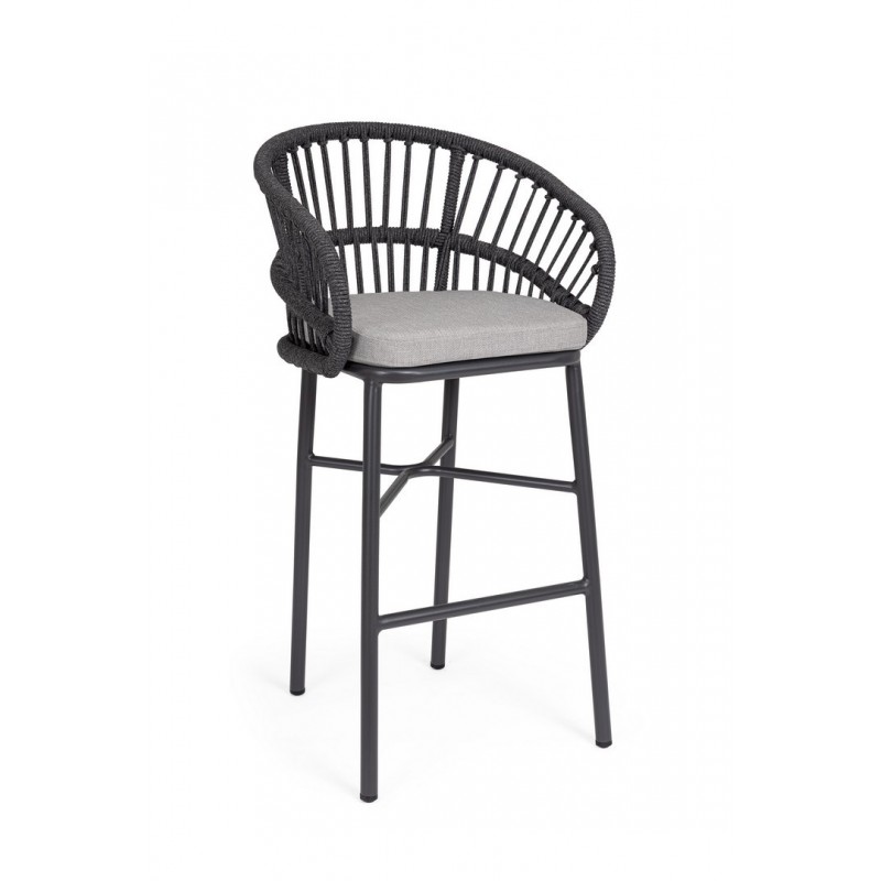 Bizzotto Krzesło Barowe Ogrodowe          Odivelas Czarne