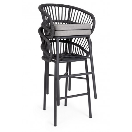 Bizzotto Krzesło Barowe Ogrodowe          Odivelas Czarne