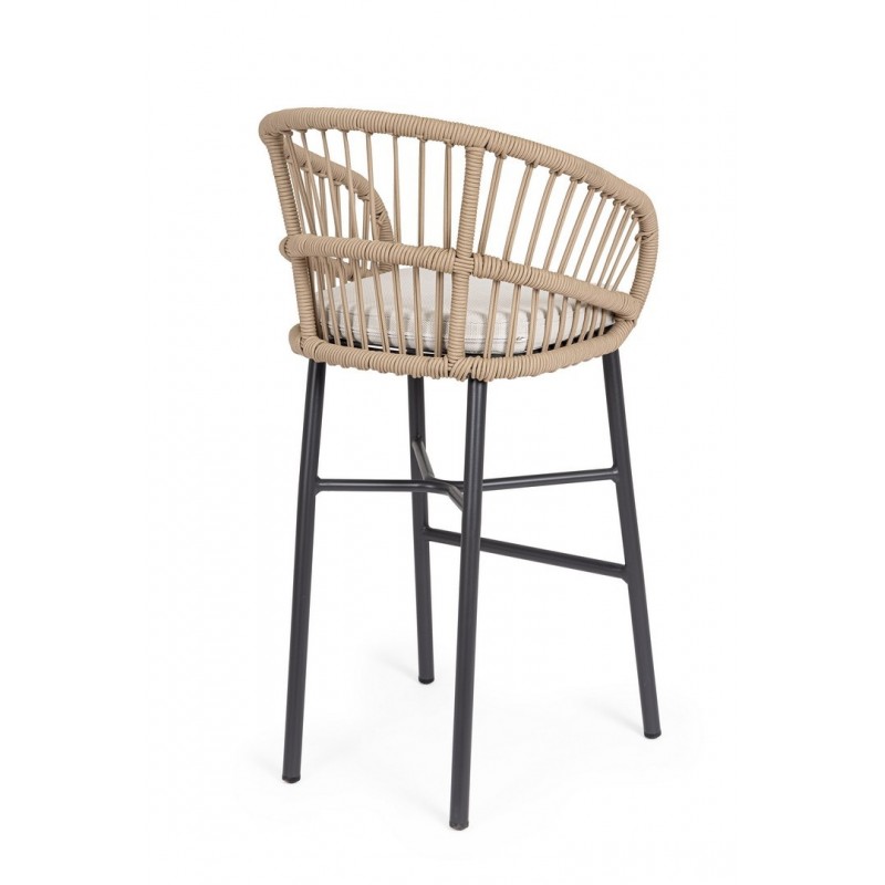 Bizzotto Krzesło Barowe Ogrodowe          Odivelas Beżowe