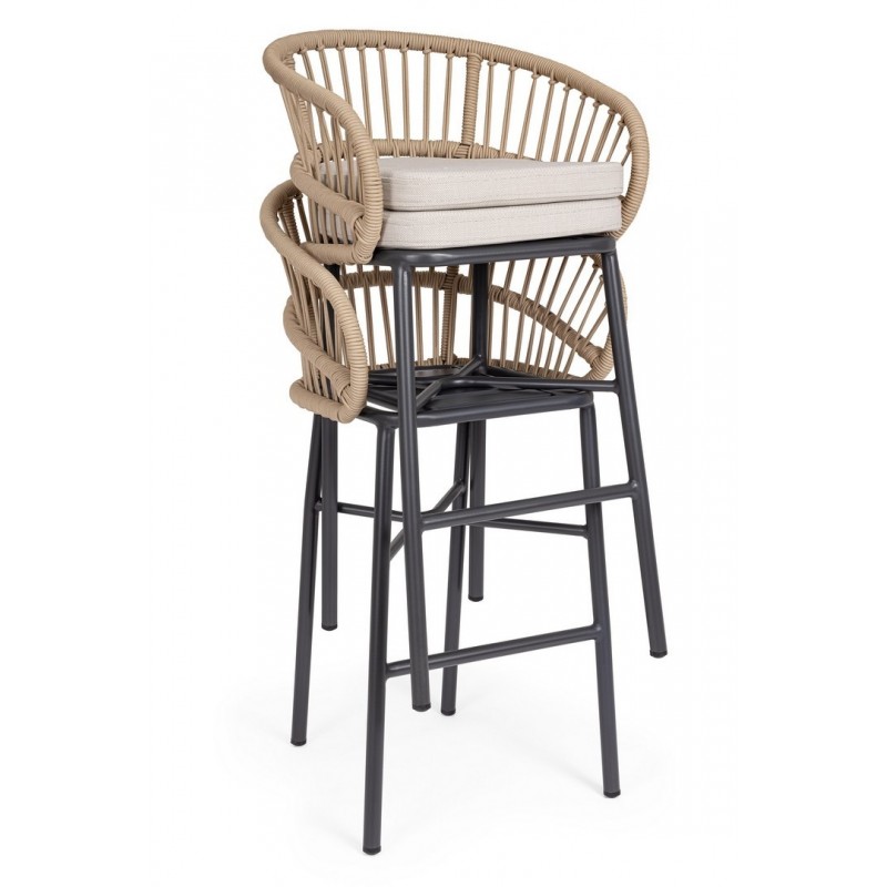 Bizzotto Krzesło Barowe Ogrodowe          Odivelas Beżowe