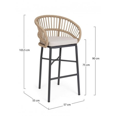 Bizzotto Krzesło Barowe Ogrodowe          Odivelas Beżowe