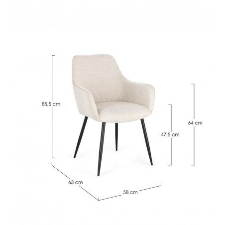 Bizzotto Krzesło Cora Arm Czarny /        Beżowy