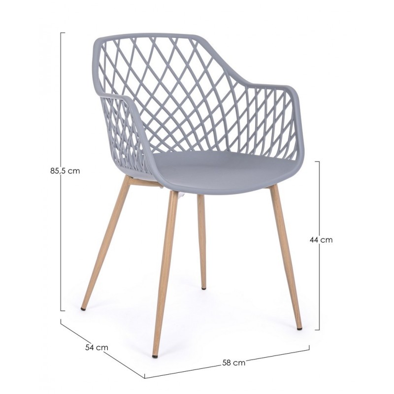 Bizzotto Krzesło Optik Szare