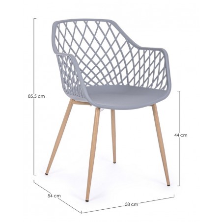 Bizzotto Krzesło Optik Szare