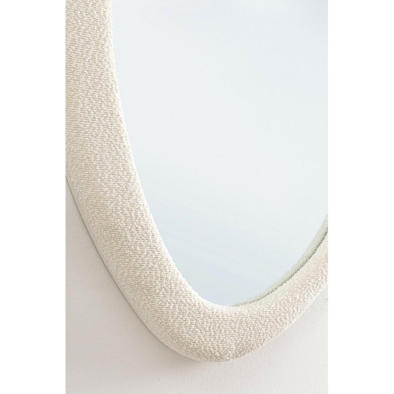 Bizzotto Lustro Ścienne Bouclé 59X90 Cm   Białe