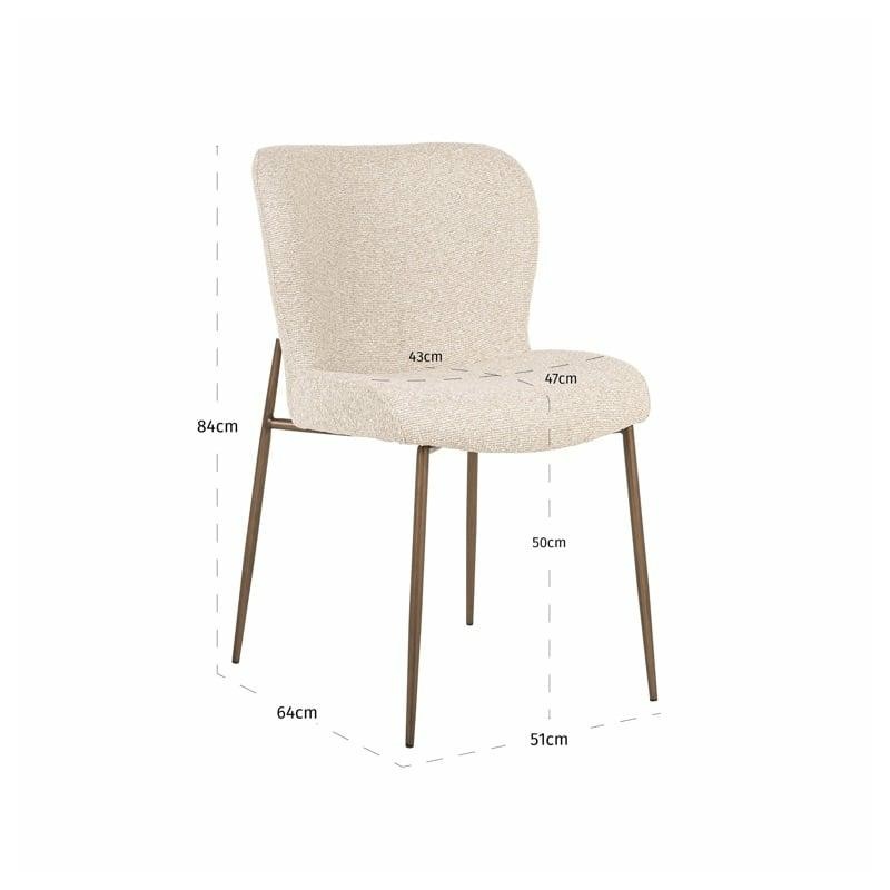 Richmond Zestaw 2 Krzeseł Odarby Beżowy