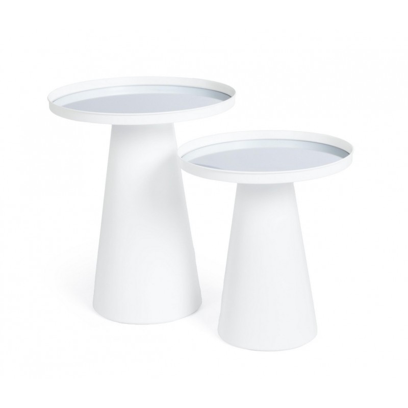 Bizzotto Zestaw Stolików Kawowych Reflex  Biały