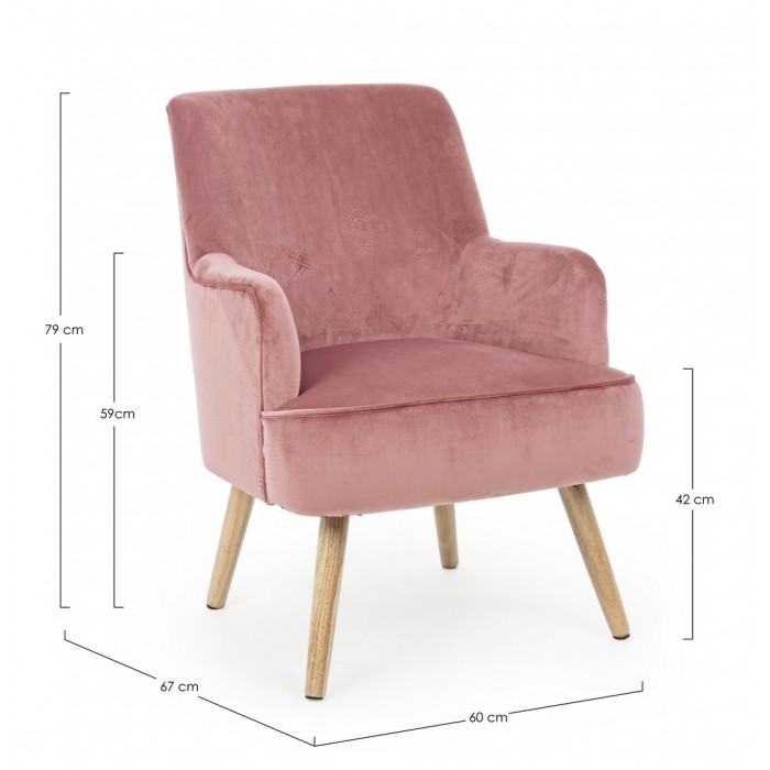Bizzotto Fotel Adeline Różowy