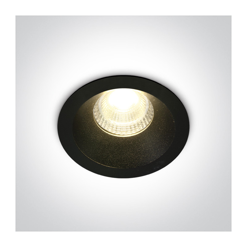 10107DC/B/W czarny wpust COB LED 3000K 7W dark light nieściemnialny zasilacz LED w zestawie