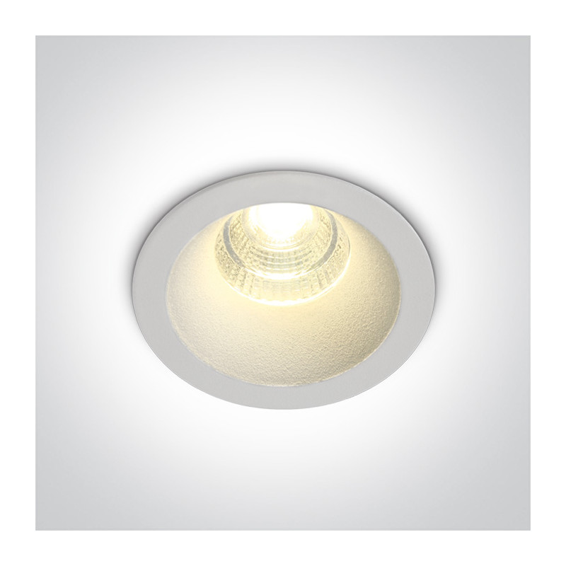 10107DC/W/W biały wpust COB LED 3000K 7W dark light nieściemnialny zasilacz LED w zestawie