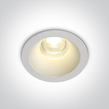 10107DC/W/W biały wpust COB LED 3000K 7W dark light nieściemnialny zasilacz LED w zestawie