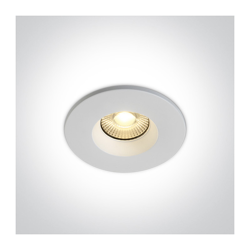 10107DF/W ognioodporny biały wpust COB LED IP65 3000K 7W dimmmable zasilacz triac dimmm LED w zestawie