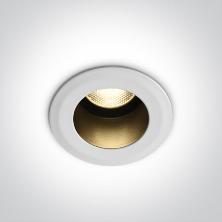 10107DL/W/W biały wpust COB LED IP44 3000K 7W dark light wymagany zasilacz 700mA