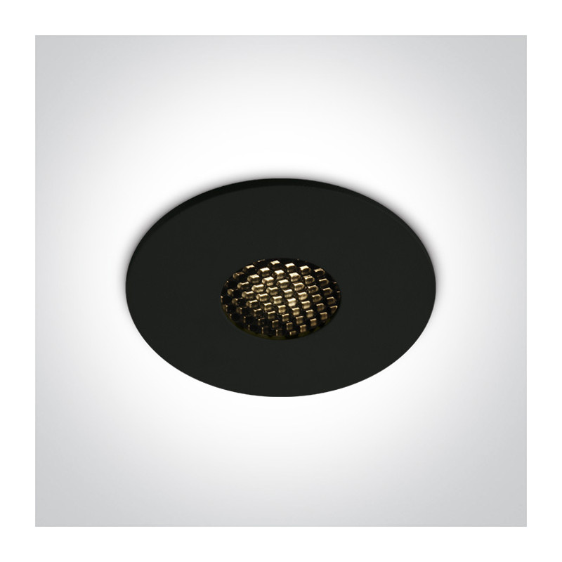 10107HC/B/W czarny wpust LED o strukturze plastra miodu IP54 3000K 7W dark light