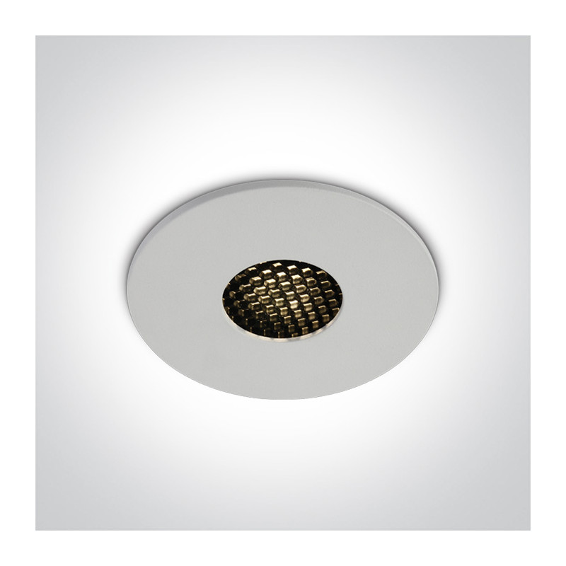 10107HC/W/W biały wpust LED o strukturze plastra miodu IP54 3000K 7W dark light