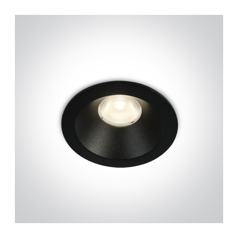 10108D/B/W czarny wpust COB LED 3000K 8W dark light nieściemnialny zasilacz LED w zestawie