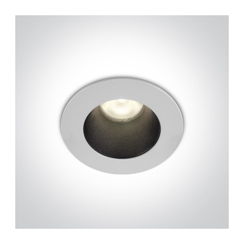 10108D1/W/W biały wpust COB LED 3000K 8W dark light nieściemnialny zasilacz LED w zestawie