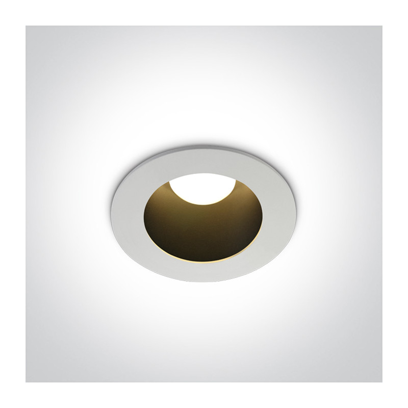 10108ED/W/B biała wpuszczana oprawa typu downlight z czarnym odbłyśnikiem COB LED 3000K 8W zasilacz 300mA w komplecie