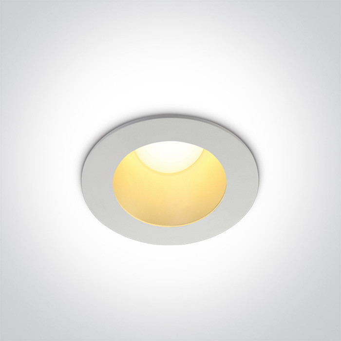 10108ED/W/BS/W biała wpuszczana oprawa typu downlight z mosiężnym odbłyśnikiem COB LED 3000K 8W zasilacz 300mA w komplecie