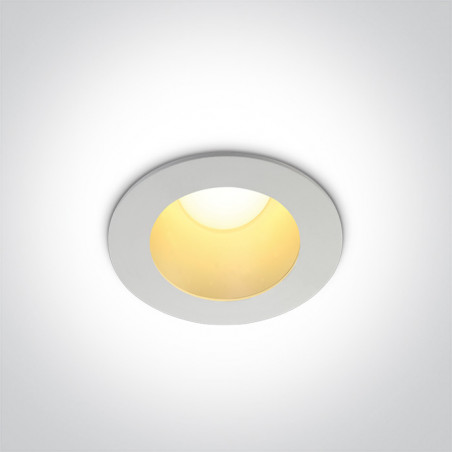 10108ED/W/BS/W biała wpuszczana oprawa typu downlight z mosiężnym odbłyśnikiem COB LED 3000K 8W zasilacz 300mA w komplecie