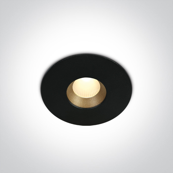 10108H/B/W czarny wpust COB LED IP54 3000K 8W dark light nieściemnialny zasilacz LED w zestawie