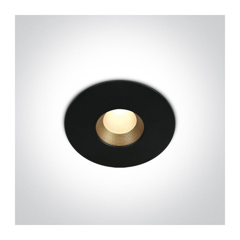 10108H/B/W czarny wpust COB LED IP54 3000K 8W dark light nieściemnialny zasilacz LED w zestawie