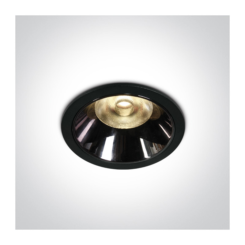 10112DC/B/W czarny wpust z odbłyśnikiem w kolorze ciemnego chromu COB LED 3000K 12W dark light wymagany zasilacz 700mA