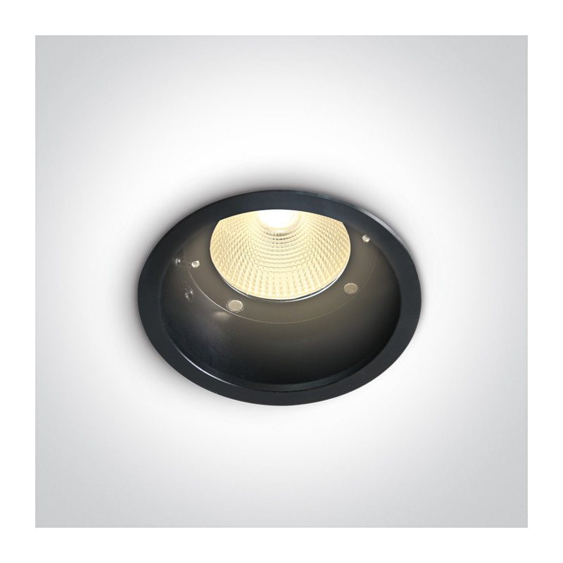 10112L/B/W czarny wpust z wymiennym odbsłyśnikiem (należy zamówić osobno) COB LED 3000K 12W dark light wymagany zasilacz 700mA