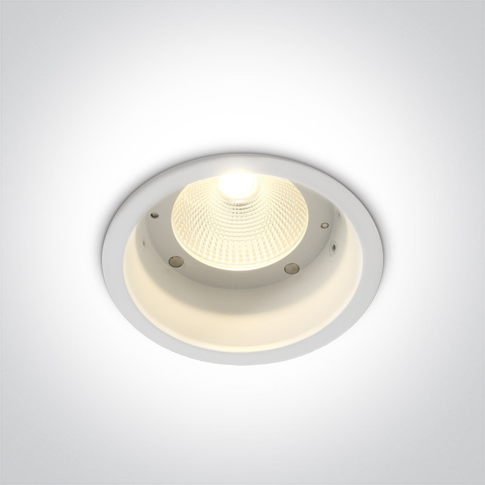 10112L/W/W biały wpust z wymiennym odbłyśnikiem (należy zamówić osobno) COB LED 3000K 12W dark light wymagany zasilacz 700mA