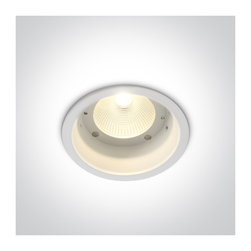 10112L/W/W biały wpust z wymiennym odbłyśnikiem (należy zamówić osobno) COB LED 3000K 12W dark light wymagany zasilacz 700mA