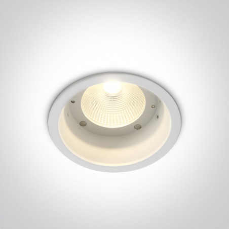 10112L/W/W biały wpust z wymiennym odbłyśnikiem (należy zamówić osobno) COB LED 3000K 12W dark light wymagany zasilacz 700mA