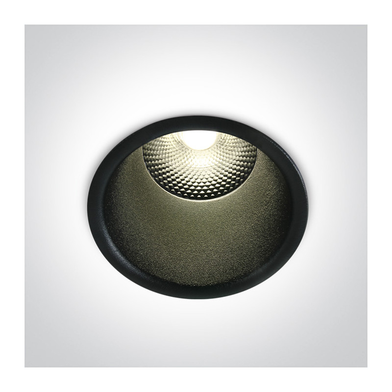 10115FD/B/W czarny wpust COB LED 3000K 15W nieściemnialny zasilacz LED w zestawie