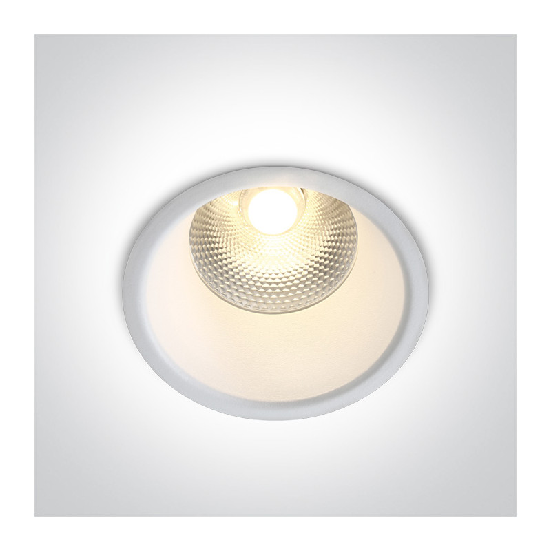 10115FD/W/W biały wpust COB LED 3000K 15W nieściemnialny zasilacz LED w zestawie