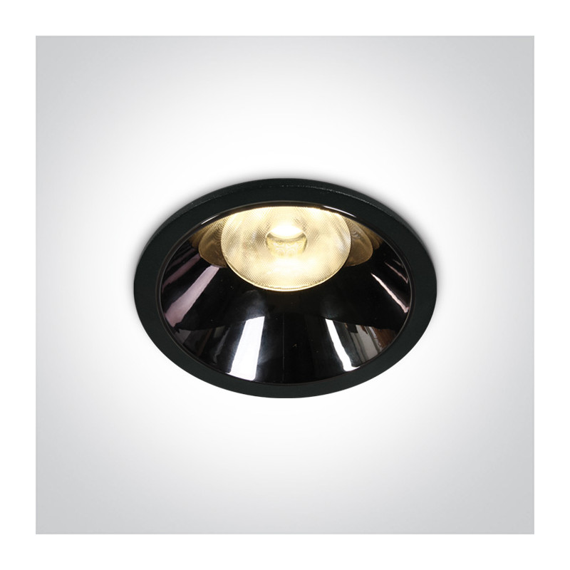 10118DC/B/W czarny wpust z odbłyśnikiem w kolorze ciemnego chromu COB LED 3000K 18W dark light wymagany zasilacz 500mA