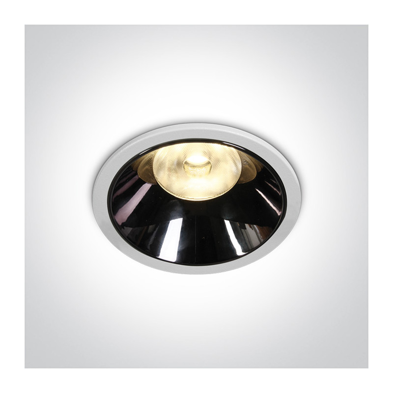 10118DC/W/W biały wpust z odbłyśnikiem w kolorze ciemnego chromu COB LED 3000K 18W dark light wymagany zasilacz 500mA