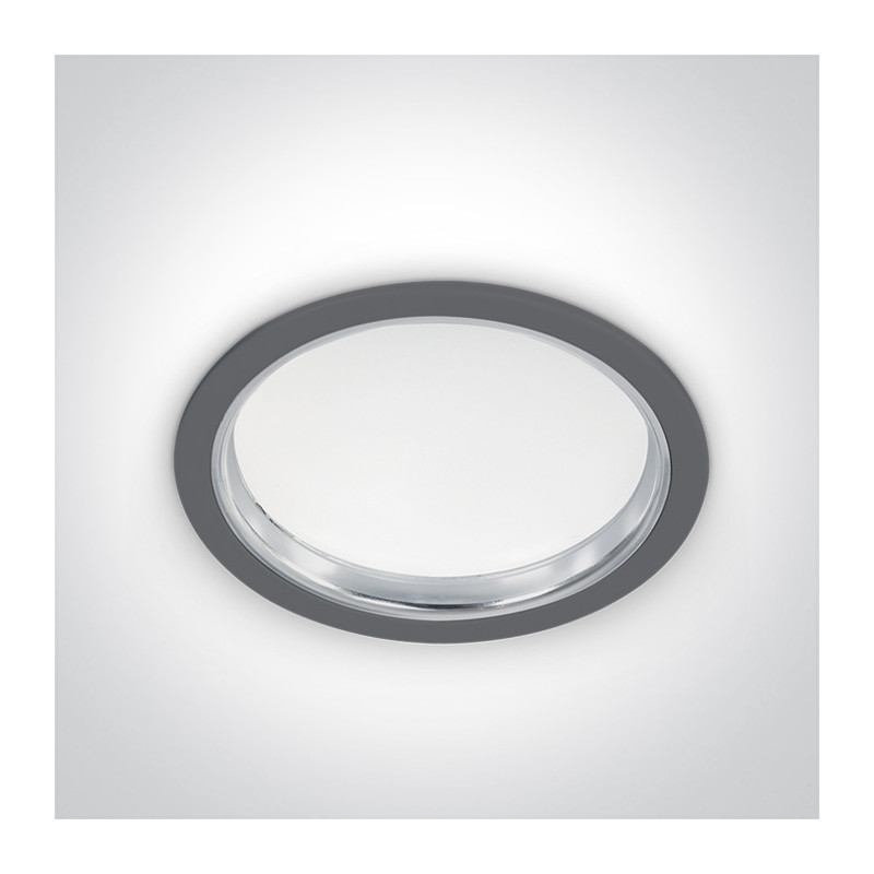 10124/G/C szara wpuszczana oprawa typu downlight SMD LED IP44 4000K 24W zakres chromowanej ramki zasilacz 600mA w zestawie