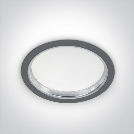 10124/G/W szara wpuszczana oprawa typu downlight SMD LED IP44 3000K 24W zakres chromowanej ramki zasilacz 600mA w zestawie