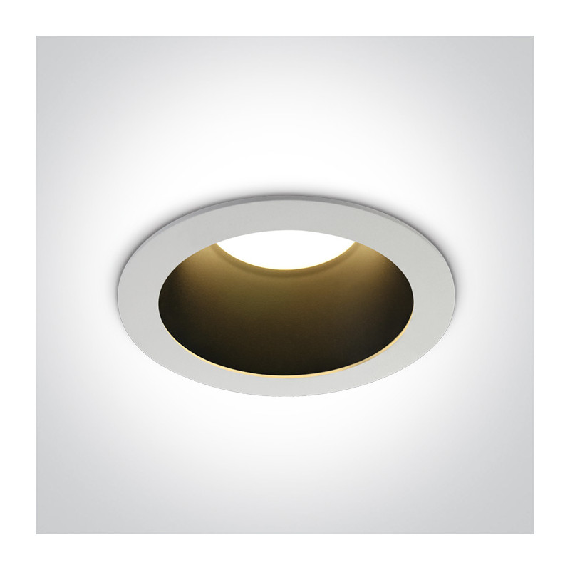 10130ED/W/B/W  biały wpuszczany downlight z czarnym odbłyśnikiem COB LED 3000K 30W zasilacz 750mA w zestawie